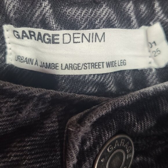 Garage Street Wide Leg Jeans -Destructed Black Size 01 (25) - Picture 8 of 13